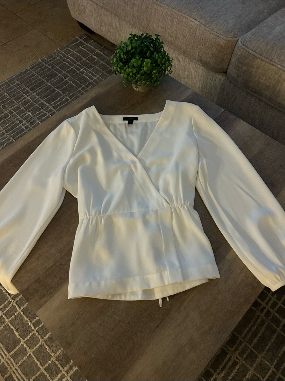 J. CrewWomen's White Wrap V-Neck Blouse